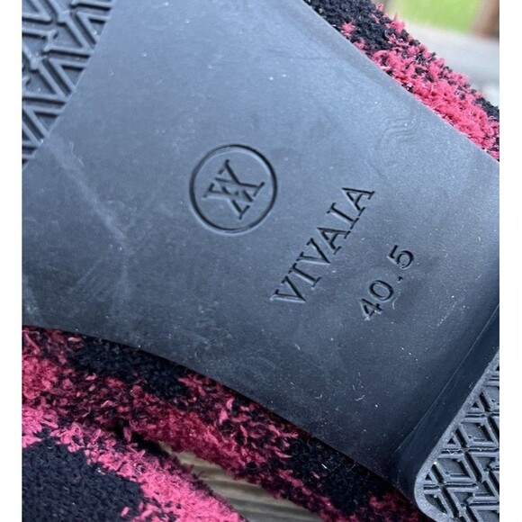 Vivaia Samantha Women's 40.5 US 9-9.5 Square Toe Mink-Knit Flats Red Plaid Deer - Picture 10 of 10